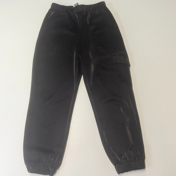 Know One Cares Size Small Black Shiny Jogger Pants - Picture 1 of 14